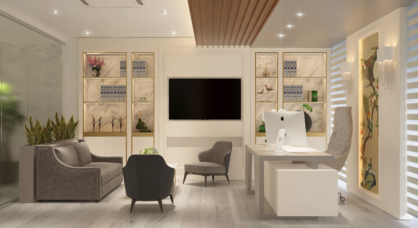 Thiết kế, thi công nội thất văn phòng Anh Sơn – Tân An